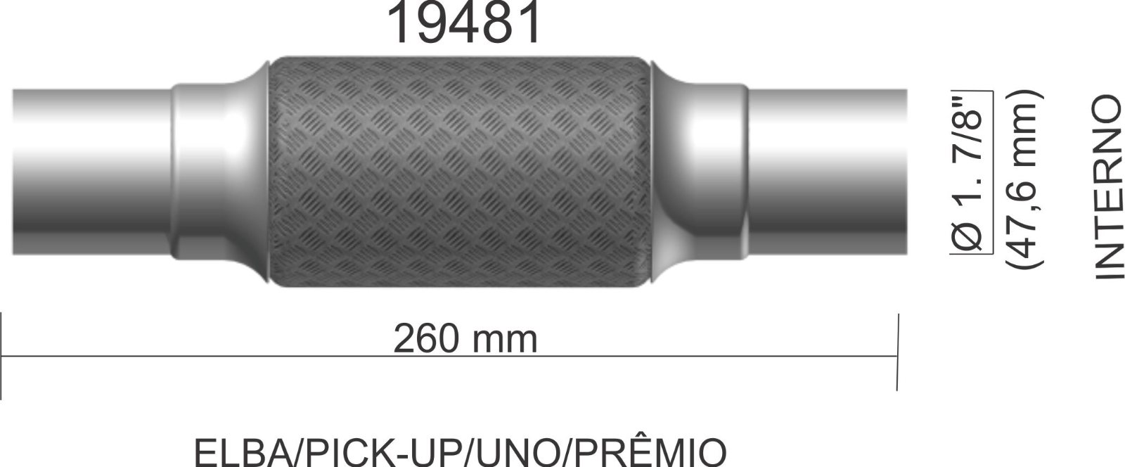 19481 - FLEXIVEL UNIVERSAL 1.7/8" INT X 260MM